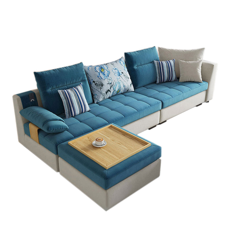 Contemporary Pillow Top Arm Sectional Couch Velvet Sectional sofa