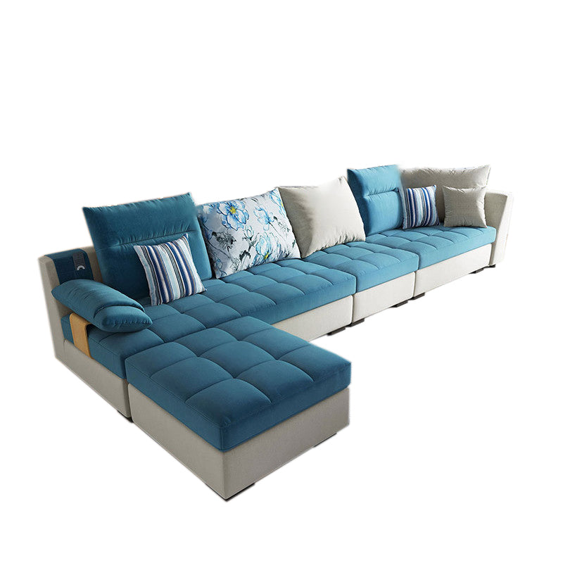 Contemporary Pillow Top Arm Sectional Couch Velvet Sectional sofa