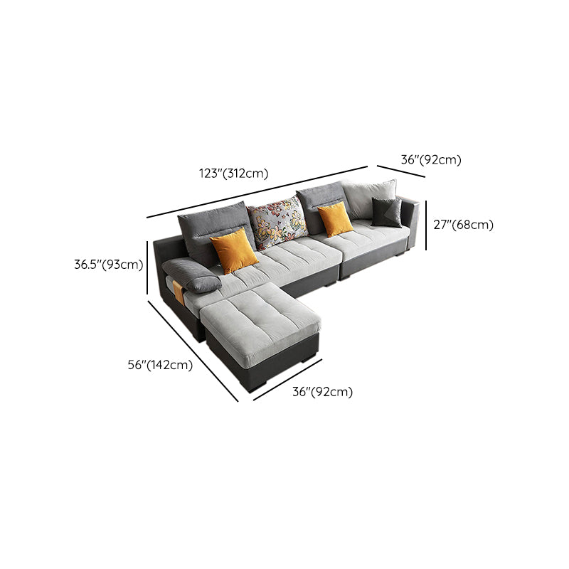 Contemporary Pillow Top Arm Sectional Couch Velvet Sectional sofa