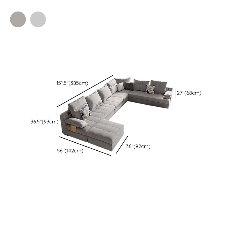 Contemporary Pillow Top Arm Sectional Couch Velvet Sectional sofa