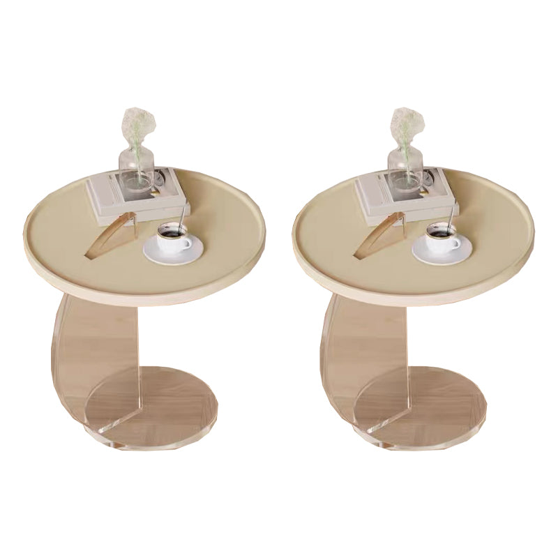 Glam Accent Side Table Living Room Round Pedestal Acrylic Side End Table