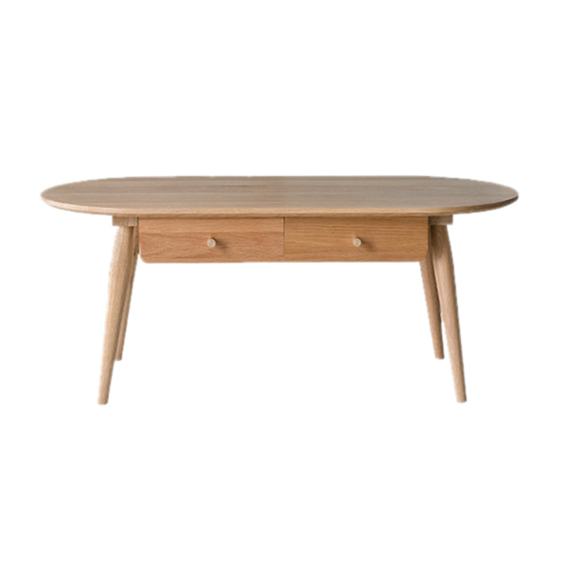 23" Wide Contemporary Cocktail Table Storage Oval Coffee Table