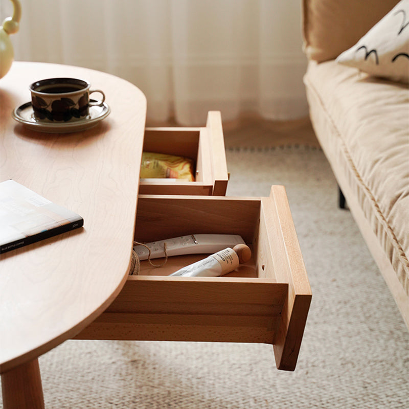 23" Wide Contemporary Cocktail Table Storage Oval Coffee Table
