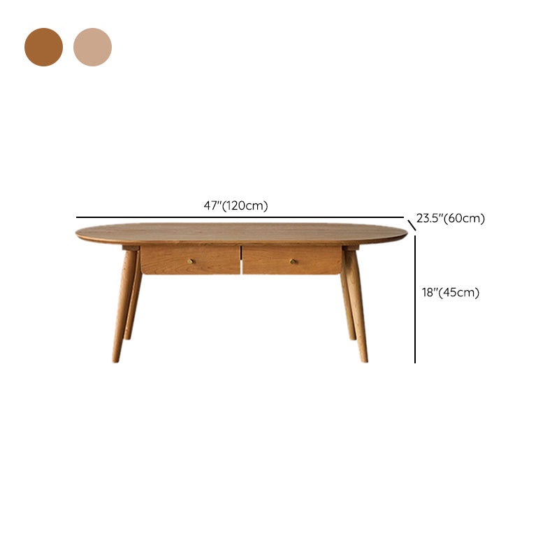 23" Wide Contemporary Cocktail Table Storage Oval Coffee Table