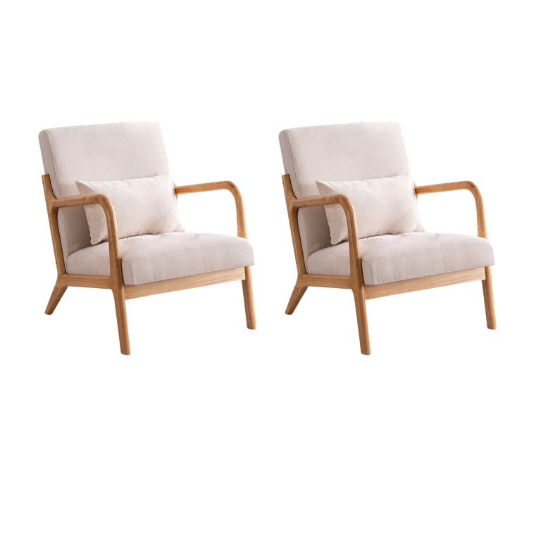Solid Wood Side Chair Removable Slipcover Lounge Chair for Living Room