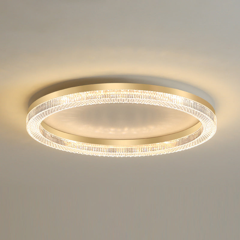Geometric Shape Metal Flush Light Modern Style 1 Light Flush Mount Ceiling Lights in Gold