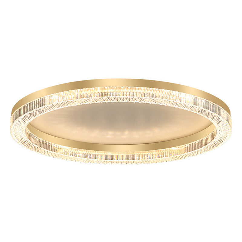 Geometric Shape Metal Flush Light Modern Style 1 Light Flush Mount Ceiling Lights in Gold