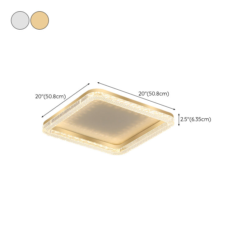 Geometric Shape Metal Flush Light Modern Style 1 Light Flush Mount Ceiling Lights in Gold
