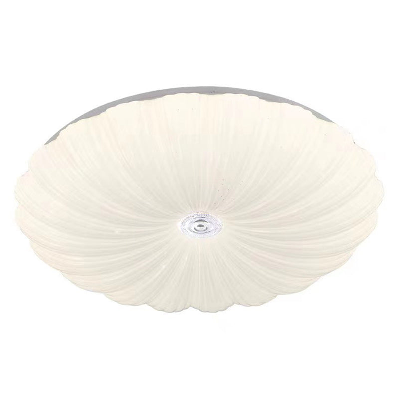 Iron and Acrylic LED Ceiling Flush in White Finish Round Flush Mount