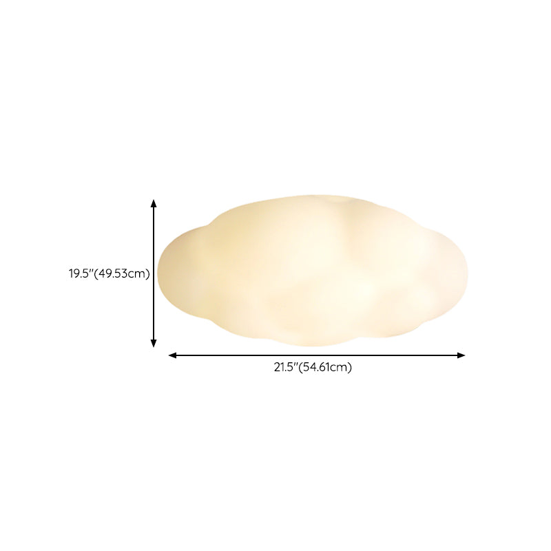 Modern LED Metal Flush Mount Cloud Shape Ceiling Light with Plastic Shade for Bedroom