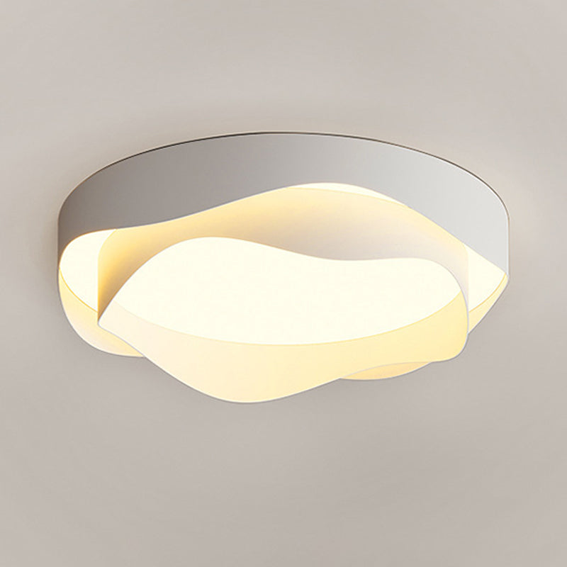Metal Flush Mount Geometric Contemporary Flush Light in White