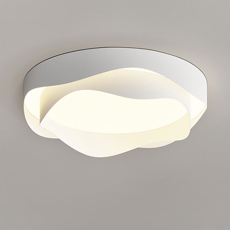 Metal Flush Mount Geometric Contemporary Flush Light in White