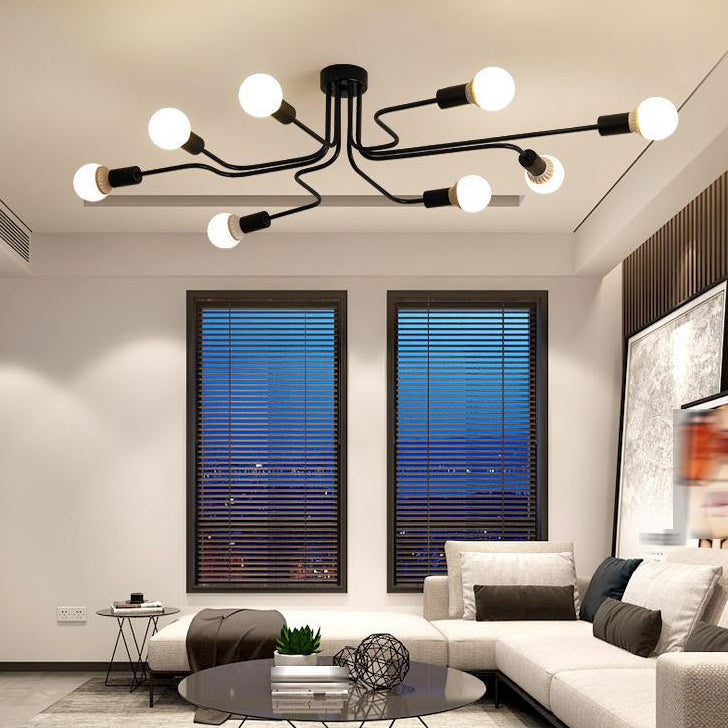Sputnik Flush Ceiling Light Minimalism Metal Flush Mount for Dining Room