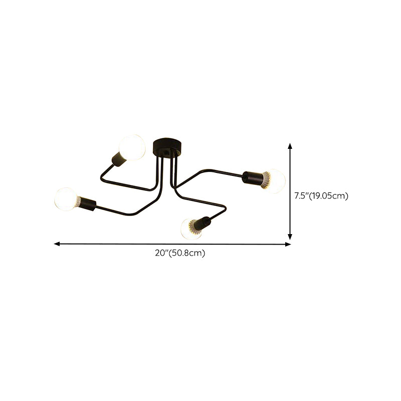 Sputnik Flush Ceiling Light Minimalism Metal Flush Mount for Dining Room