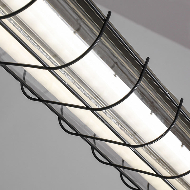 Industrial Style Metal Hanging Lamp Cylinder Shape Island Light Fixture for Dining Table