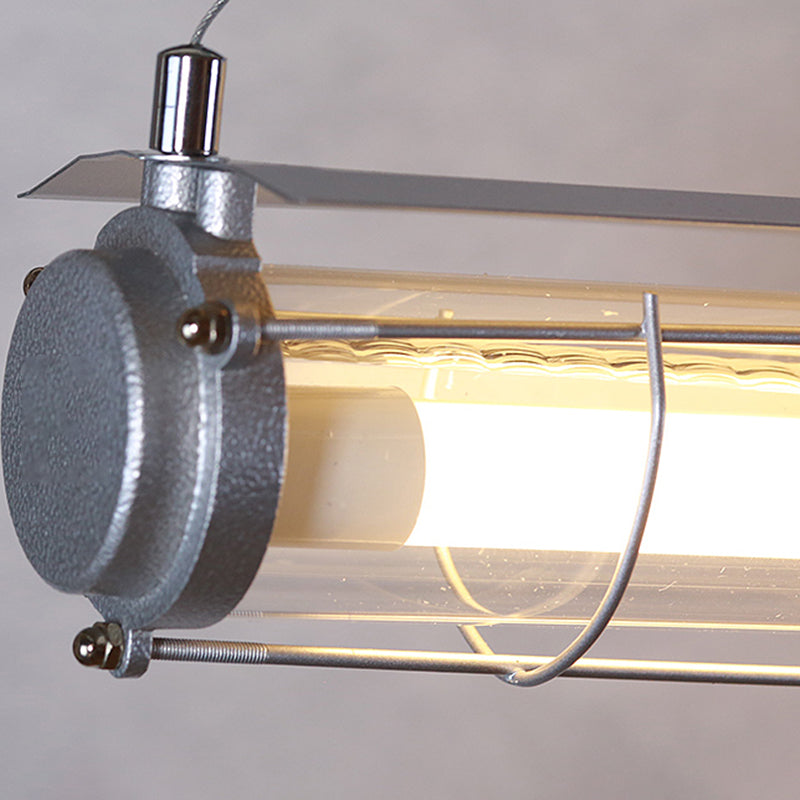 Industrial Style Metal Hanging Lamp Cylinder Shape Island Light Fixture for Dining Table
