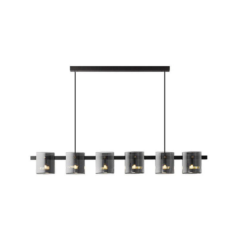 Glass Multi - Head Kitchen Island Light Modern Pendant Ceiling in Black / Gold