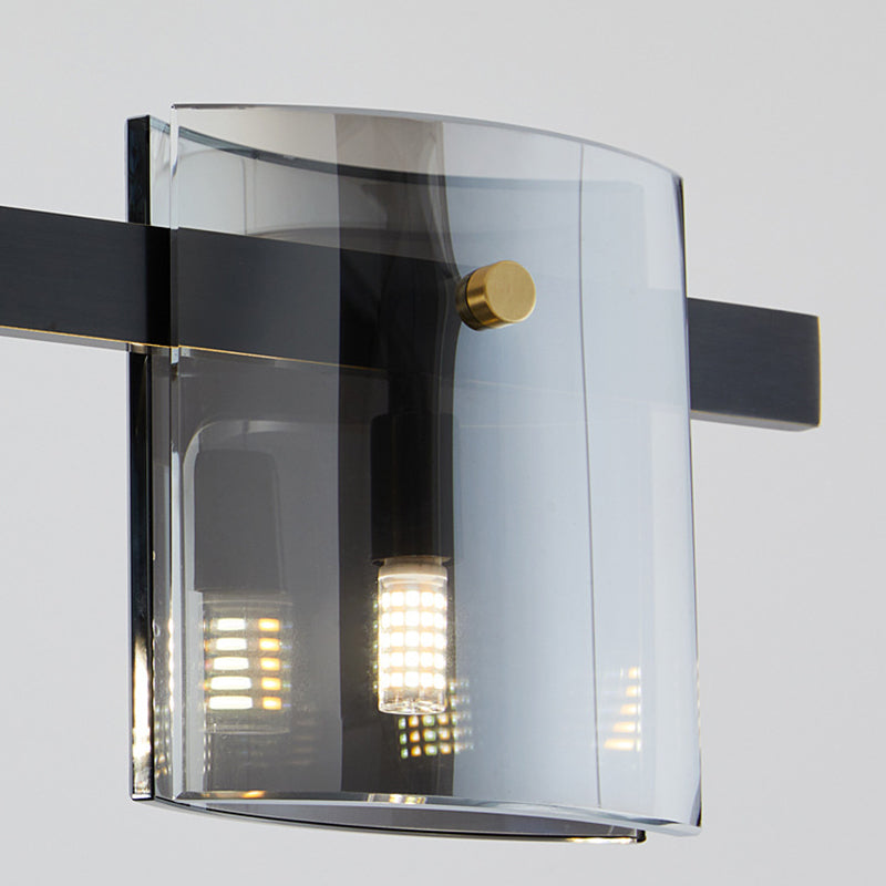 Glass Multi - Head Kitchen Island Light Modern Pendant Ceiling in Black / Gold