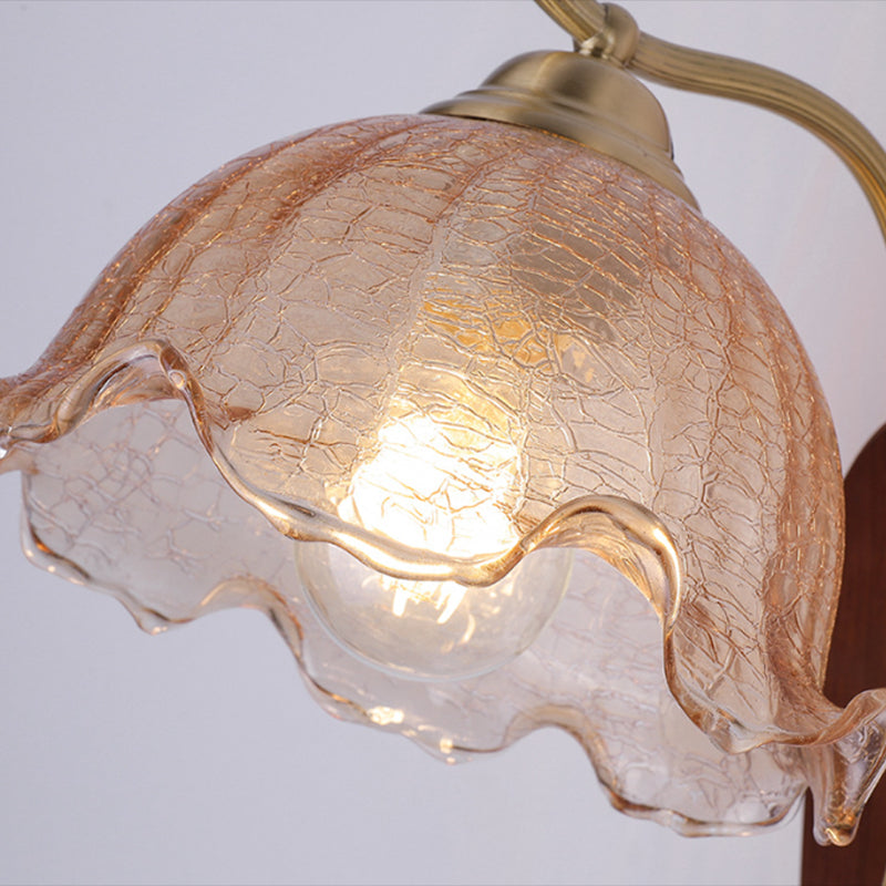 Dome Shape Wood Wall Sconces Modern 1 Light Wall Mount Light Fixture