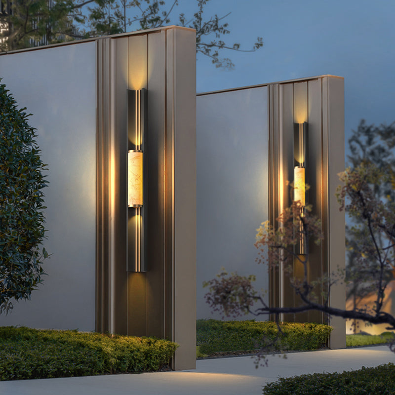 Contemporary Wall Sconce Marble Shade Wall Light Fixture for Courtyard