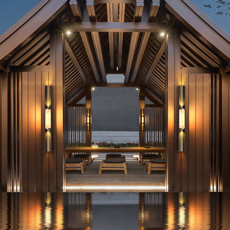 Contemporary Wall Sconce Marble Shade Wall Light Fixture for Courtyard