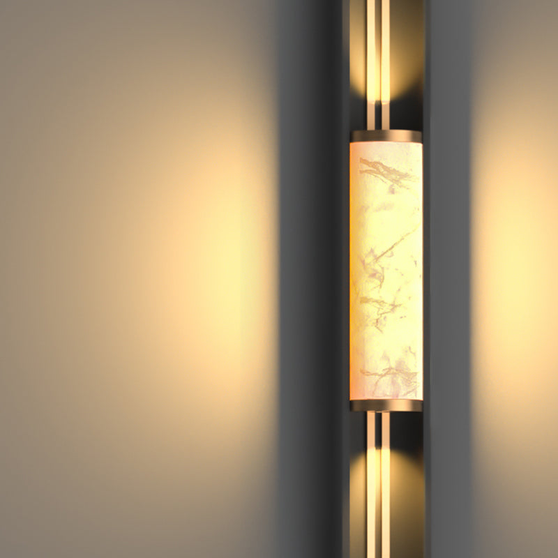 Contemporary Wall Sconce Marble Shade Wall Light Fixture for Courtyard