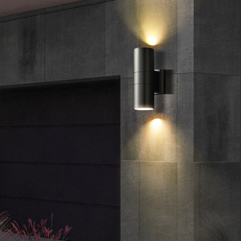 Modernism Wall Sconce Cylinder Outdoor Sconce Light Fixture for Courtyard