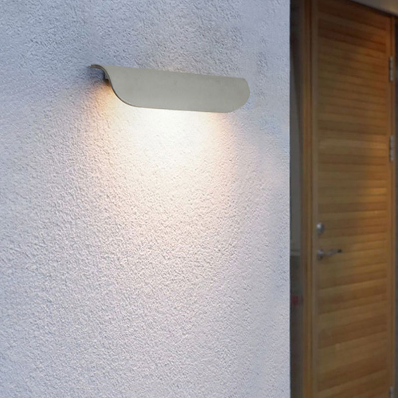 Modernism Wall Sconce Curved Outdoor Sconce Light Fixture for Courtyard