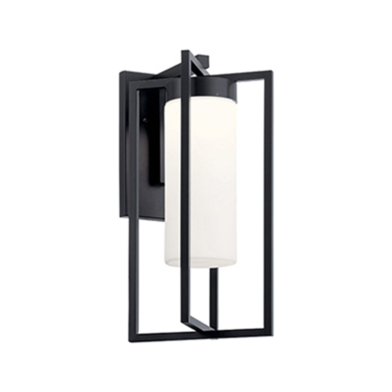 Modernism Wall Sconce White Glass Sconce Light Fixture for Courtyard
