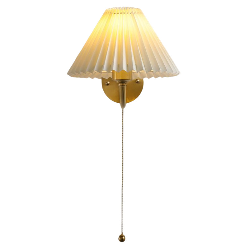 Modernism Wall Sconce Tapered Wall Light Fixture with Fabric for Bedroom