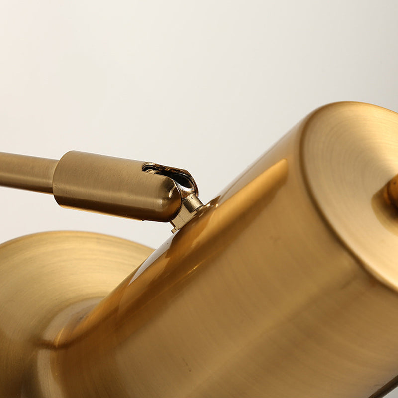 Metal Modern Wall Sconce Cylinder Shape Vanity Lamp with Copper Shade for Bathroom