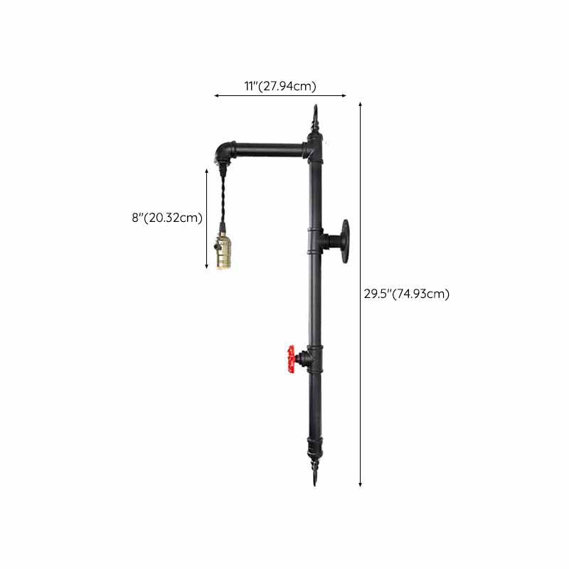 Contemporary Adjustable Wall Sconce Metal Pipe Shape Vanity Lamp for Bathroom