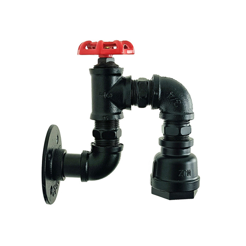 Black Contemporary Wall Sconce Metal Pipe Shape Vanity Lamp for Bathroom