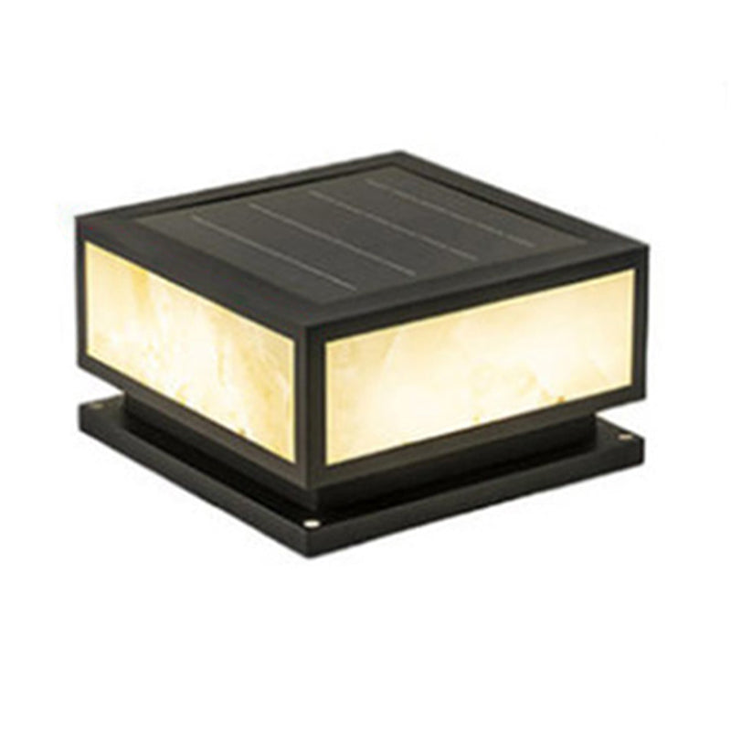 Modern Pillar Lighting Fixture Minimalist LED Solar Lamp for Garden