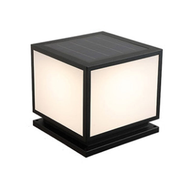 Modern Pillar Lighting Fixture Minimalist LED Solar Lamp for Garden