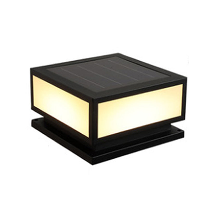 Modern Pillar Lighting Fixture Minimalist LED Solar Lamp for Garden