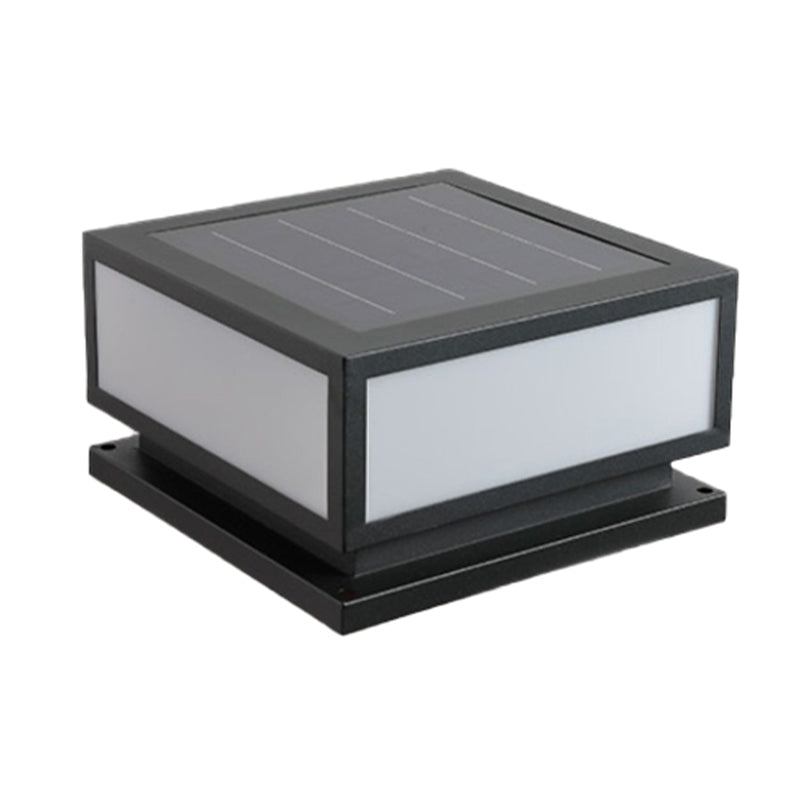 Modern Pillar Lighting Fixture Minimalist LED Solar Lamp for Garden