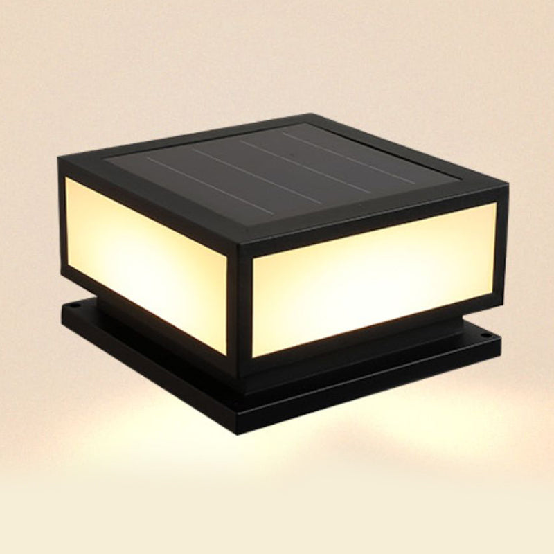 Modern Pillar Lighting Fixture Minimalist LED Solar Lamp for Garden