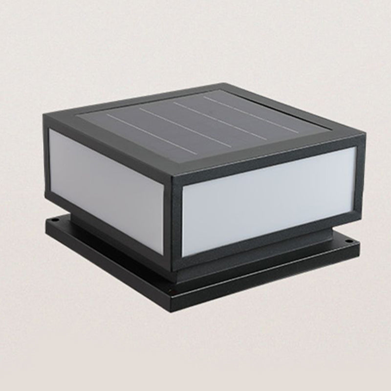 Modern Pillar Lighting Fixture Minimalist LED Solar Lamp for Garden