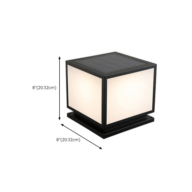 Modern Pillar Lighting Fixture Minimalist LED Solar Lamp for Garden