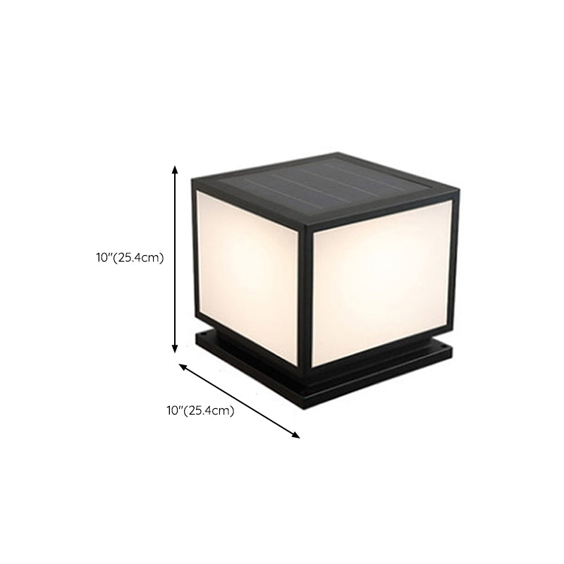 Modern Pillar Lighting Fixture Minimalist LED Solar Lamp for Garden
