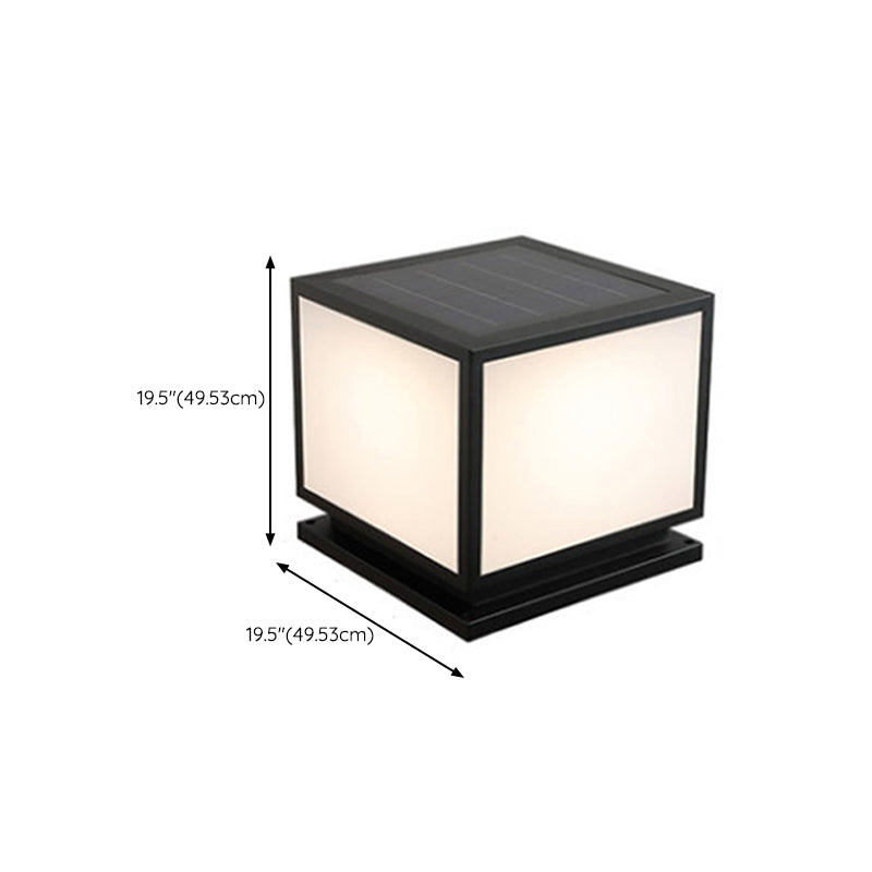 Modern Pillar Lighting Fixture Minimalist LED Solar Lamp for Garden