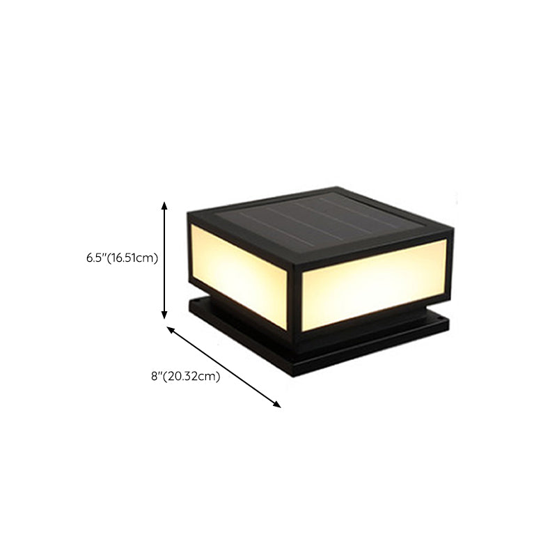 Modern Pillar Lighting Fixture Minimalist LED Solar Lamp for Garden