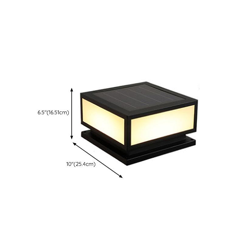 Modern Pillar Lighting Fixture Minimalist LED Solar Lamp for Garden