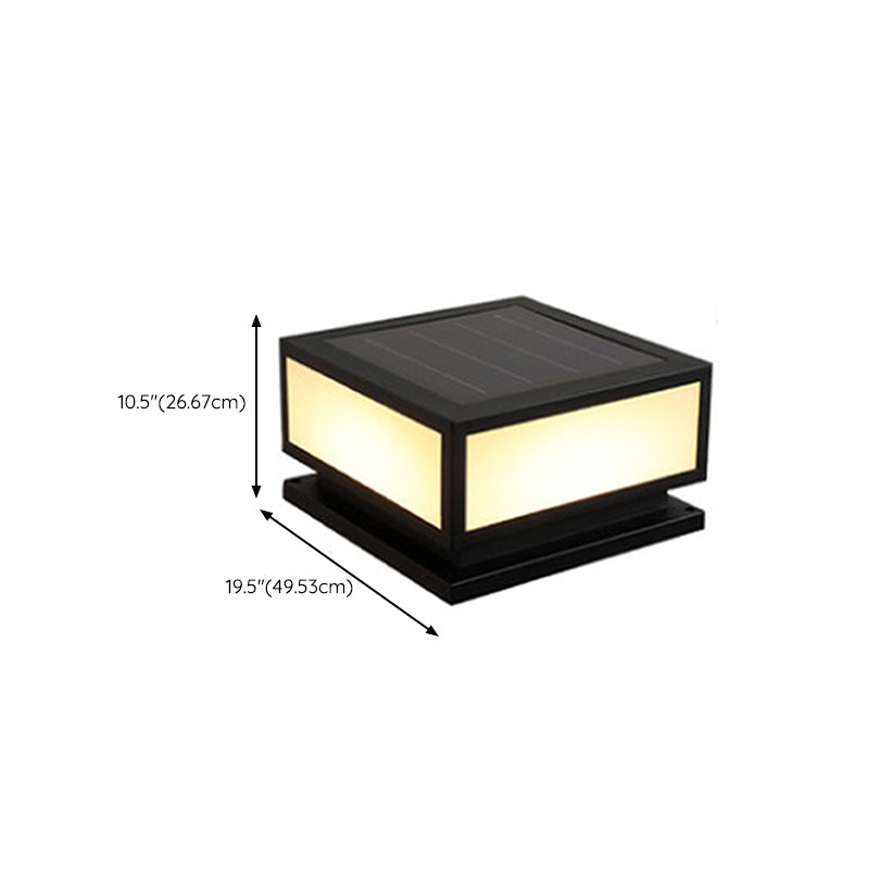 Modern Pillar Lighting Fixture Minimalist LED Solar Lamp for Garden