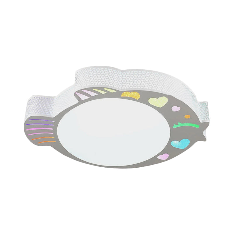 Turbot Shaped Ceiling Mounted Fixture Contemporary Acrylic White LED Flushmount for Bedroom in Warm/White Light