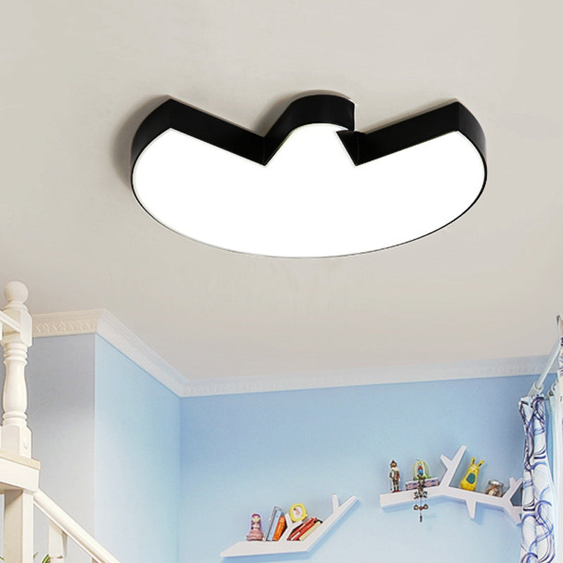 White/Black Pigeon Ceiling Flush Contemporary Acrylic LED Flushmount Lighting for Bedroom