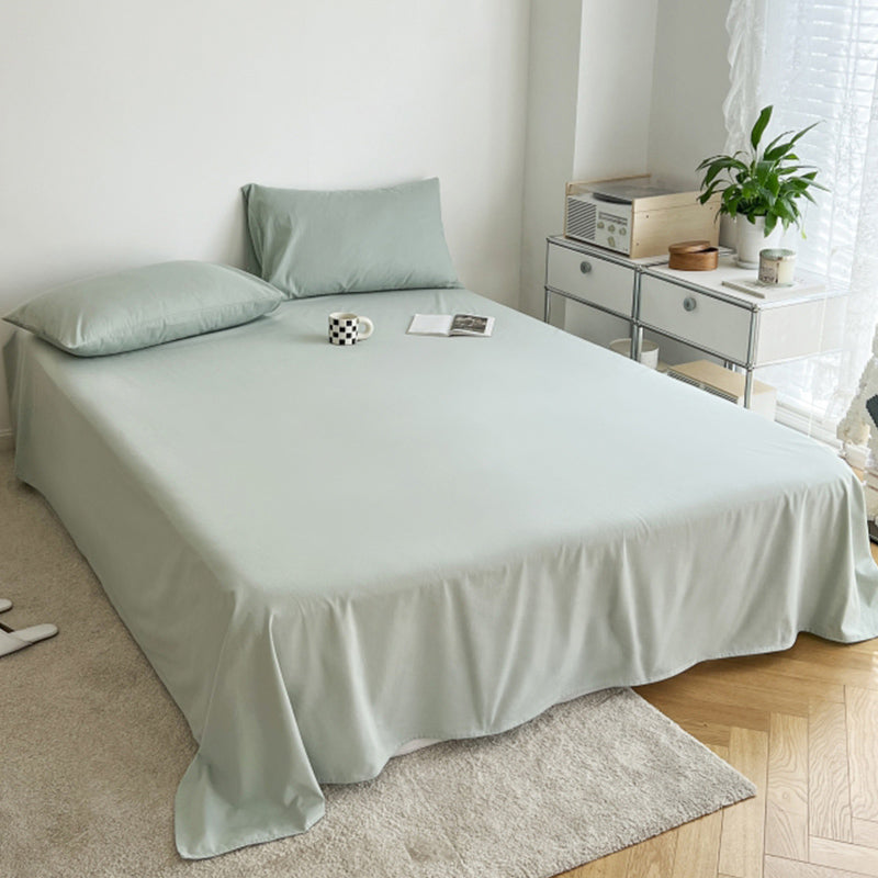 Sheet Set Cotton Solid Color Ultra Soft Breathable Wrinkle Resistant Bed Sheet Set