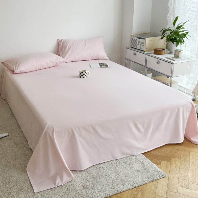 Sheet Set Cotton Solid Color Ultra Soft Breathable Wrinkle Resistant Bed Sheet Set