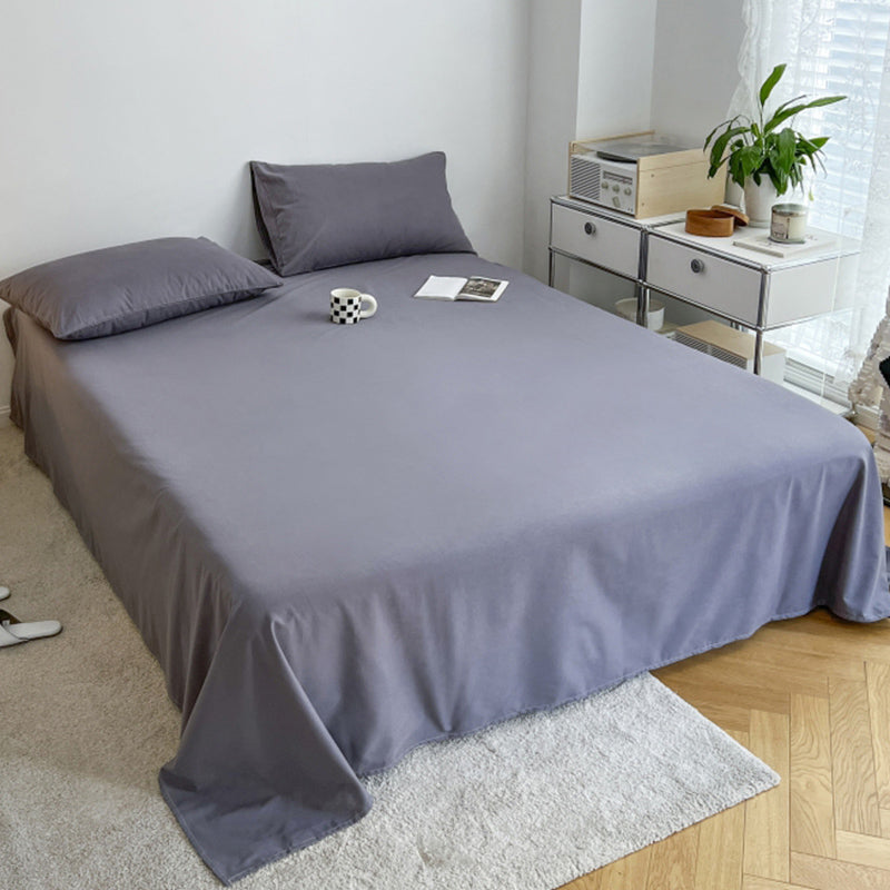 Sheet Set Cotton Solid Color Ultra Soft Breathable Wrinkle Resistant Bed Sheet Set